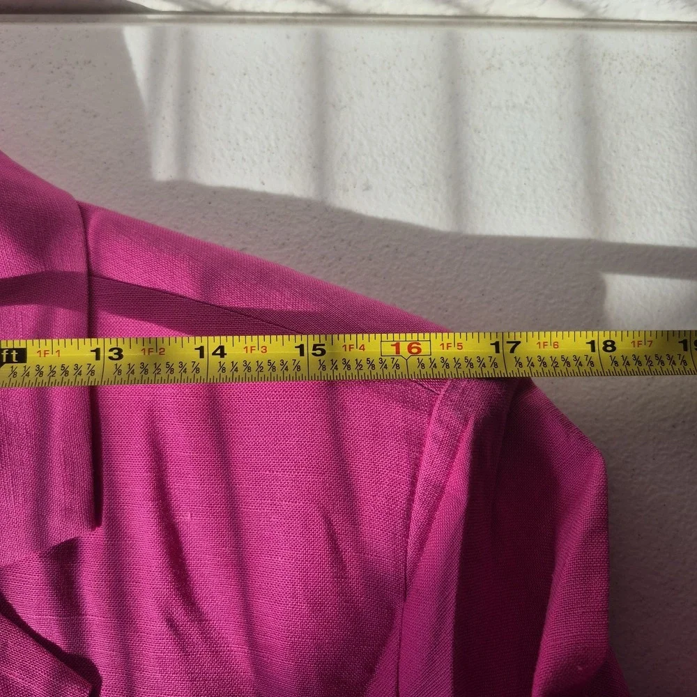 J.‎ G. Hook Suit Jacket Womens 14W Pink Linen Blend Blazer Preppy Vtg NWOT